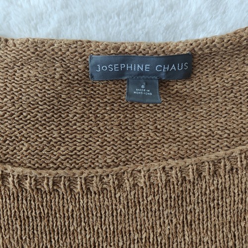 Josephine Chaus Women's Sweater Vest Tank Top Knitted Tan Brown Small Ribbed Hem - Picture 5 of 6