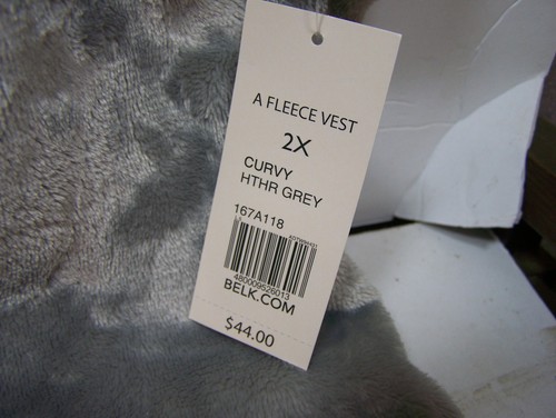 Kim Rogers Damengröße 2XL meliertes graues Fleeceweste mit durchgehendem Reißverschluss neu mit Etikett - Bild 4 von 5