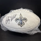 Bobby Hebert Signed Saints Logo Football (Schwartz)