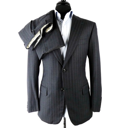 Pal Zileri Italy Peak Lapel Capone Double Stripe Slim Fit Anzug Herren 40/50R