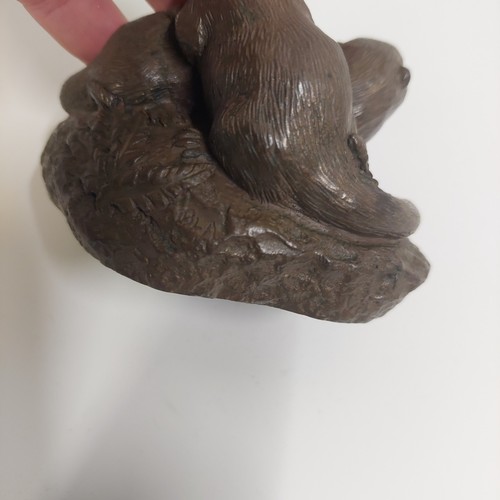 PAAR OTTERS Kaltguss Bronze Harz Figur 4" x 3" VINTAGE Figur Skulptur - Bild 19 von 21