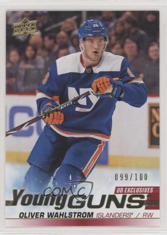 2019-20 Upper Deck Young Guns UD Exclusives /100 Oliver Wahlstrom #457 Rookie RC