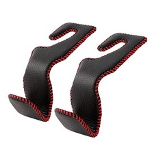 Car Headrest Hooks for Back Seat Leather Hanger for Bags Pack of 2