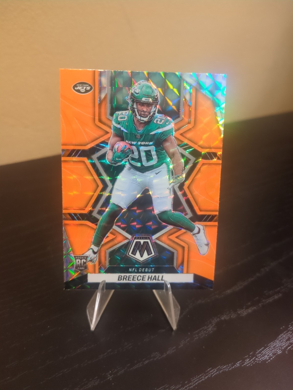 2022 Panini Mosaic NFL Debut Breece Hall #283 Mosaic Reactive Orange Prizm (RC)