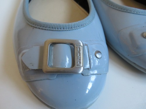 HUNTER Baby Blue Rubber/PVC Ballet Flat Loafers Shoes Womens Size 5 EU 38 - Picture 5 of 7
