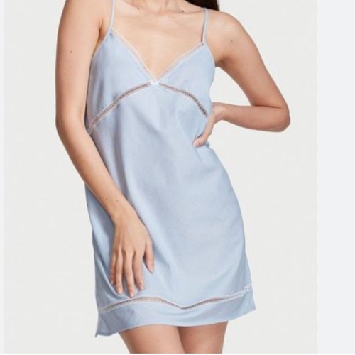 Victoria’s Secret NWT Light Blue Cotton Babydoll Slip Dress Size S