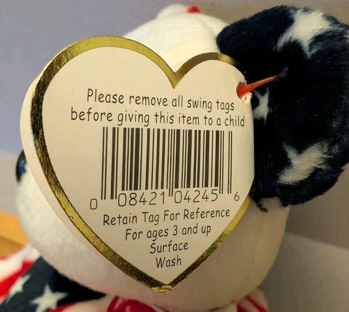 Ty Beanie Baby... "Spangle".....White Face....Retired Bear - Picture 5 of 6