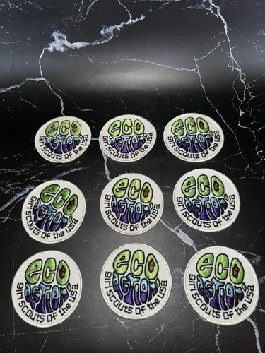 Vintage NOS 1970s Girl Scout ECO ACTION Badge/Patch, Lot of 9