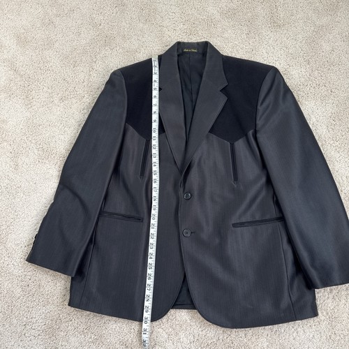 Circle S Dallas Texas Western Yoke 44 S Black Suit Coat Boise Blazer Mens Formal - Picture 4 of 24