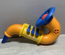 Vintage Playskool Kids Toy Saxophone Blue Yellow Orange Musical Instrument 90s