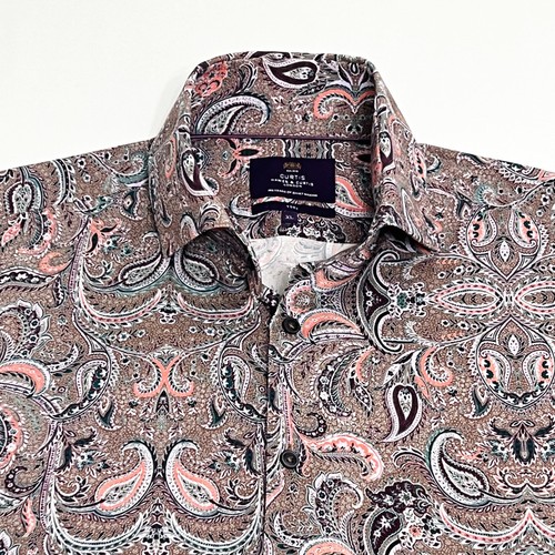 Hawes & Curtis Mens XL Extra Large Paisley Pink Purple Long Sleeve Shirt - Picture 9 of 11