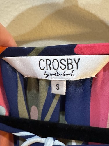 Crosby by Mollie Burch Damen Mod Blumenmuster Tie Neck Top Bluse Größe Small - Bild 6 von 11