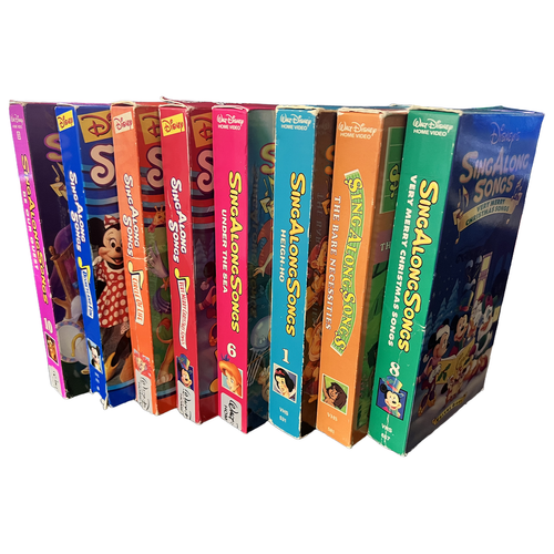 Disney Sing Along Songs VHS Lot 8 Tapes - Under the Sea, Heigh-Ho, Christmas - Foto 5 di 13