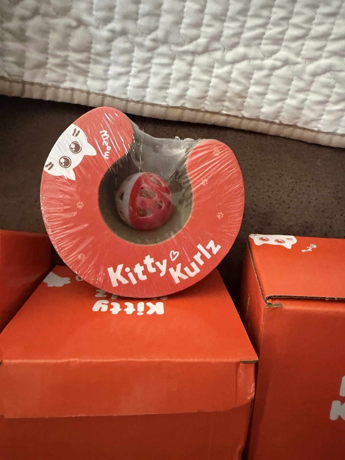 x3 Kitty Kurlz Shape Shifting Fun Cat Toy Cardboard w/ Ball