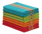  Salsa Stripe Kitchen Towel - Set of 8 Pure Cotton Absorbent 8 Pack - Multi