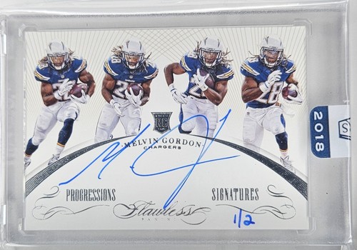 MELVIN GORDON 2015 FLAWLESS ROOKIE PROGRESSIONS AUTO #1/2 ~18 HONORS~ CHARGERS🔥