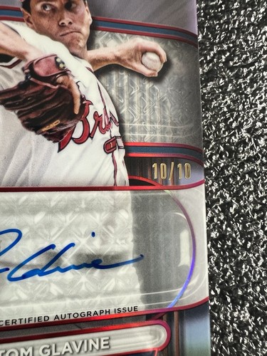 2024 Topps Tribute #TA-TG Tom Glavine Braves Red Parallel Auto Card #10/10 - Picture 3 of 5