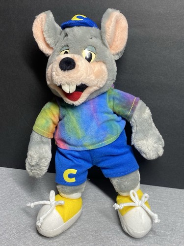Vintage Chuck E Cheese 12 Zoll Plüsch, Kindersachen, Krawattenwürfel, Charm Company