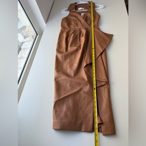 Neu mit Etikett Anthropologie Kunstleder ärmellos V-Ausschnitt BR-Midikleid Gr. 0 - Bild 14 von 15