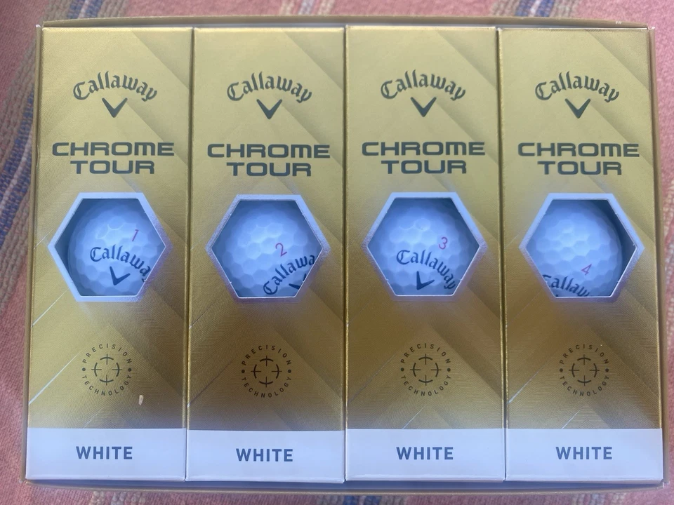 Pelotas de golf Callaway Chrome Tour 2024 - 3 docenas - blancas NUEVAS Foto 2 de 4