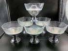 Macbeth Evans Glass American Sweetheart Depression 2 Part Chrome Sherbet Cups 6