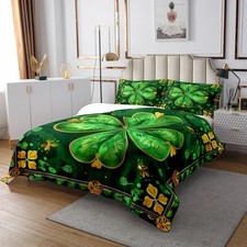 St. Patrick’s Day Irish Clover Lucky Sherpa Blanket US Cozy Warm Gift