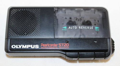 Olympus Pearlcorder S720 Microcassette Recorder Auto Reverse Tested Working - Picture 2 of 9