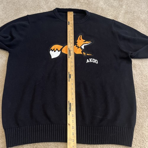 AKOO 100% Authentic Men's Pullover Sweater Black Orange Logo Size 3XL - Picture 9 of 11