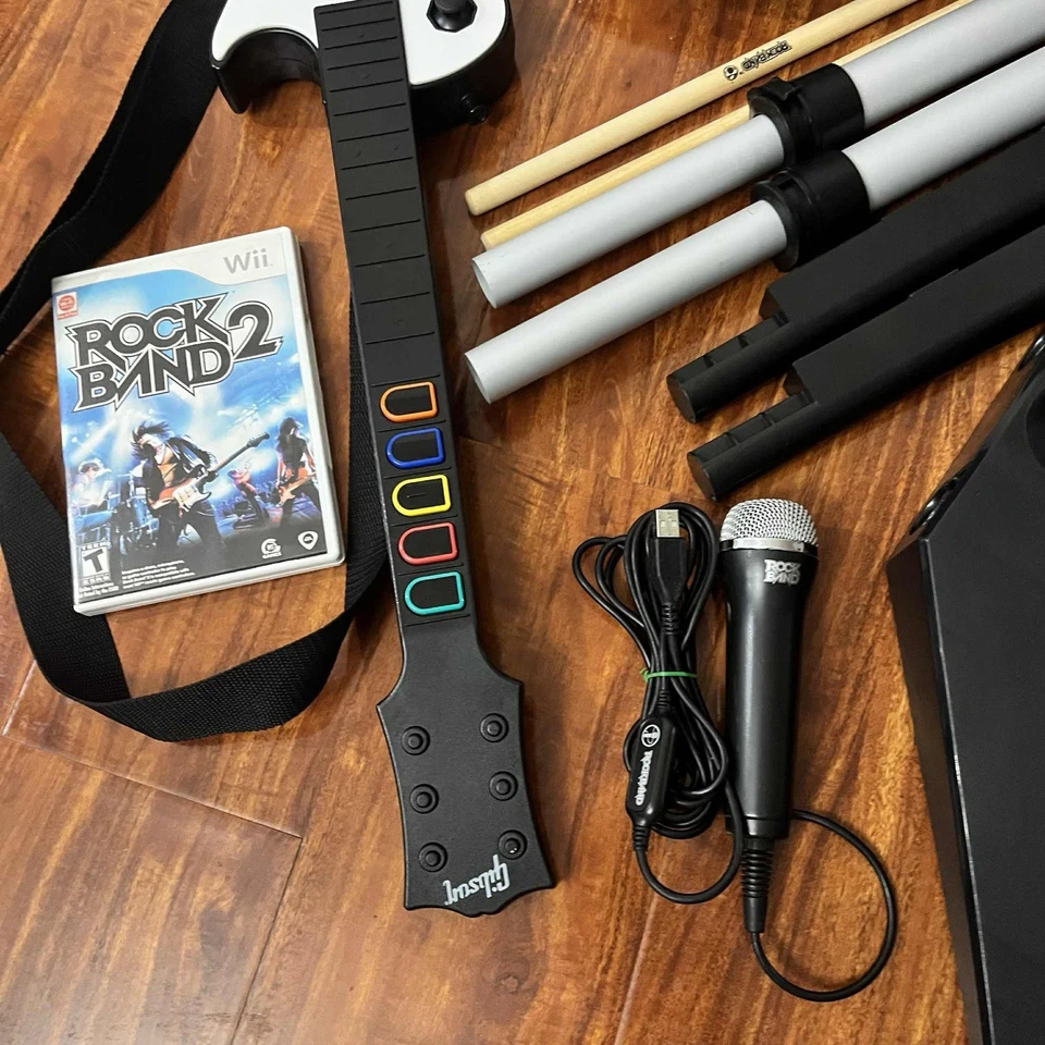 Rock Band 2 Edición Especial Para Wii Batería, Micrófono, Guitarra y Juego ¡EN CAJA! Foto 3 de 4