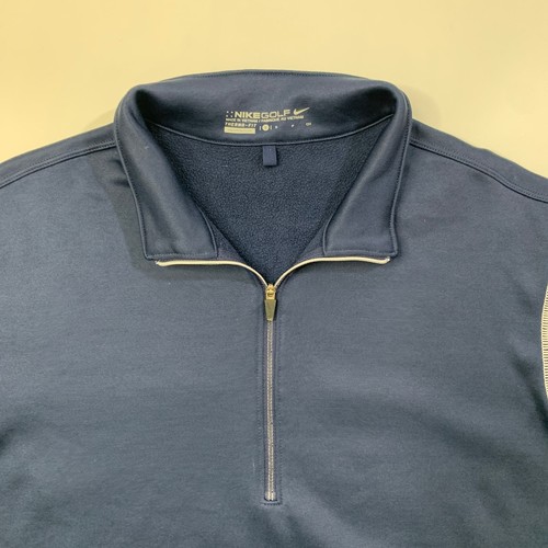 Nike Golf Sweatshirt Men Small Navy Therma-Fit Quarter Zip Fleece Lined Pullover - Picture 4 of 12