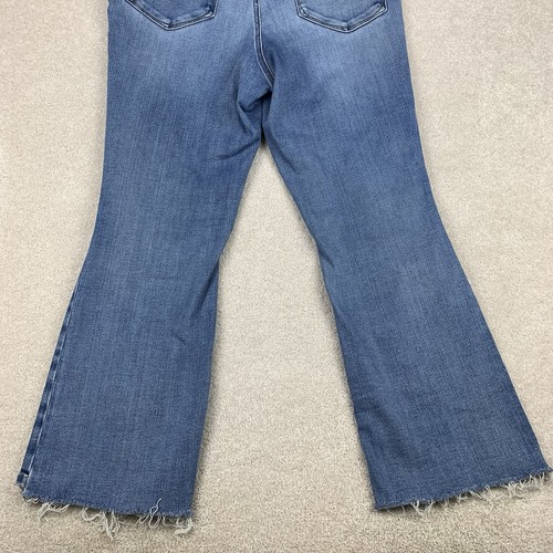 Good American Jeans Womens 15 Blue Wide Flare Leg Distressed Stretch Denim - Picture 4 of 15
