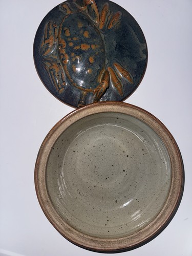 🦀Dungeness Krabben Kasserolle Keramik Handarbeit vom Künstler Jeff Tinius Neu! 🦀 - Bild 3 von 6