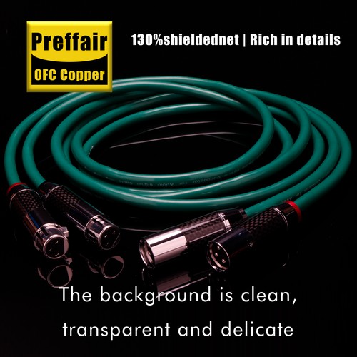 Preffair HiFi Audio 5N OFC XLR Interconnect Cable with Carbon Fiber Connectors - Picture 2 of 10