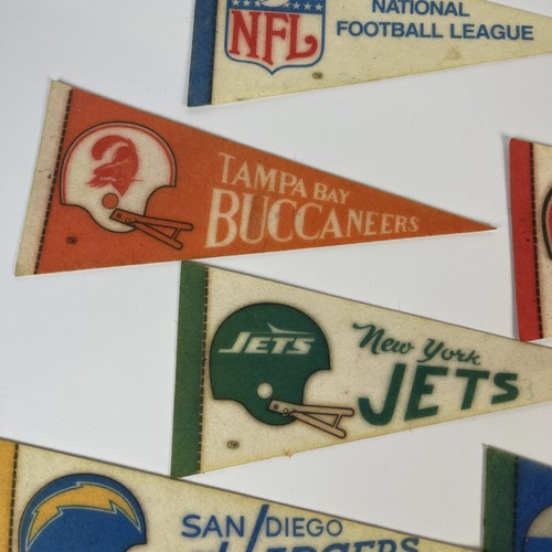 Vintage NFL Felt Pennant Mini Lot 10 Teams 1970s Seahawks Cowboys Jets Dolphins - Picture 3 of 15