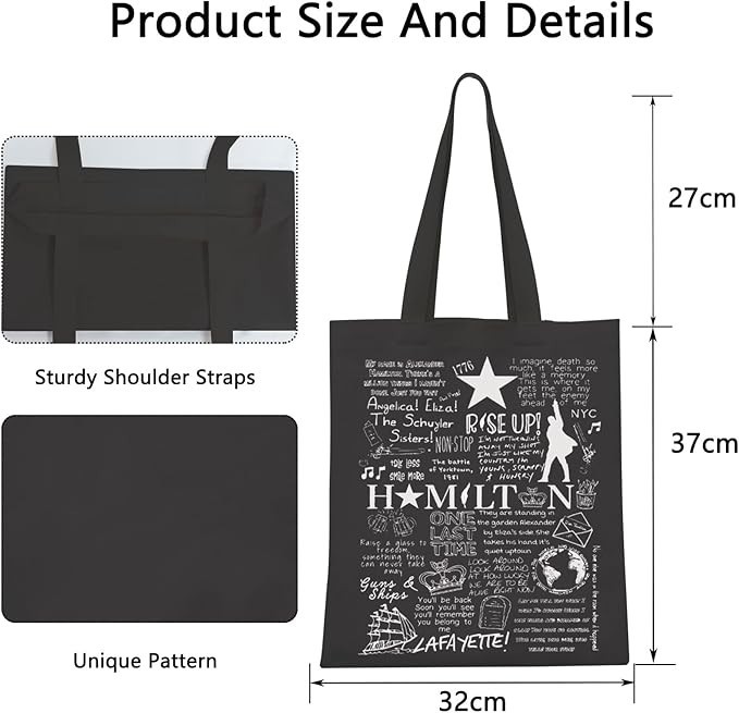POFULL Hamilton Musical Tote Bag Merchandise Hami-lton | eBay
