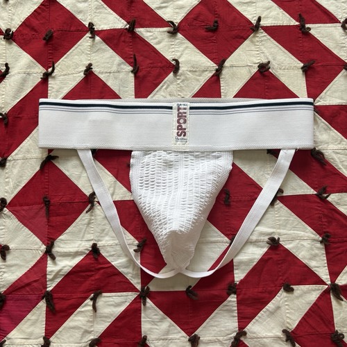 Vintage Sport Jock Strap Stützgurt Herren weiß NOS ungetragen groß