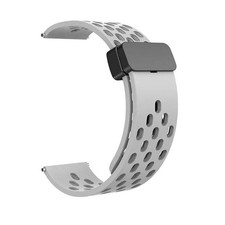 Perforated Breathable 18 20 22mm Watch Strap Band Silicone Rubber Magnetic Clasp