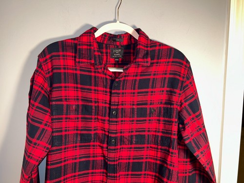 J. Crew New York New York Slim Red Flannel, Men's Large - Picture 3 of 7