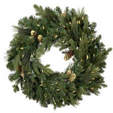 24" Emerald Mix Fir Wreath Dura-Lit 50WW