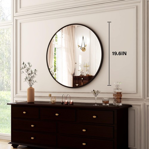 HARRITPURE Specchio Rotondo 19.6 Nero Specchio Cerchio da Parete Specchio Vanità... - Foto 4 di 8