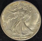 1943 D Denver Mint 50C Walking Liberty Half Dollar AU/BU High Grade