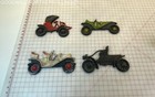 4 Vintage Midwest Cast Iron Antique Cars Wall Hanger: 1910 Buick+