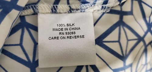 Camicetta senza maniche Tyler Boe stampa geo 100% seta nuova senza etichette tunica top taglia 8 - Foto 7 di 8