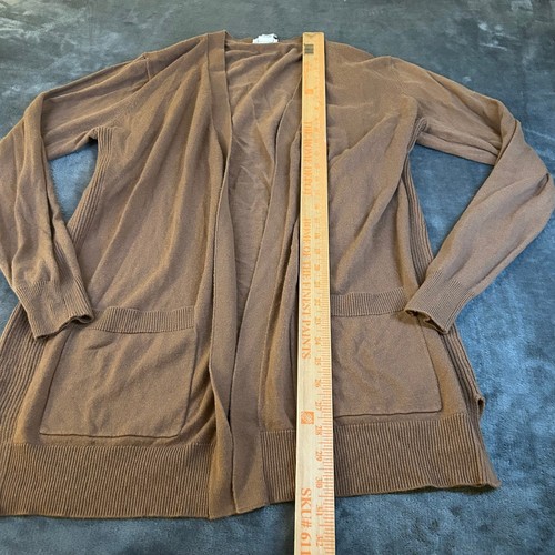 Matty M Cardigan Sweater Brown Open Front Pockets Knit Casual Womens Large - Picture 6 of 8
