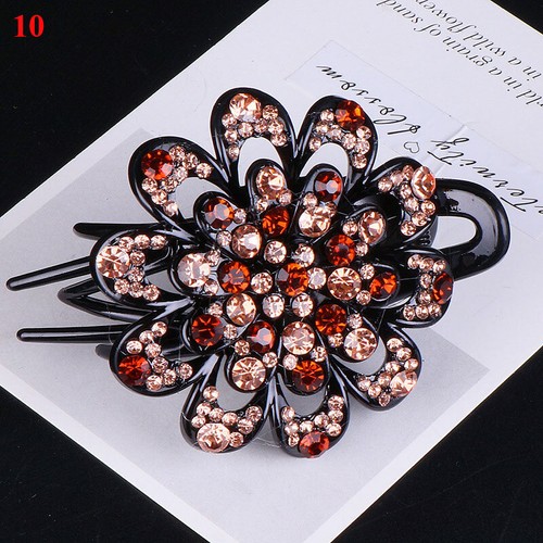 Women Rhinestone Hairpin Flower Duckbill Clip Retro Hair Claws Grip Accessories - Bild 22 von 32