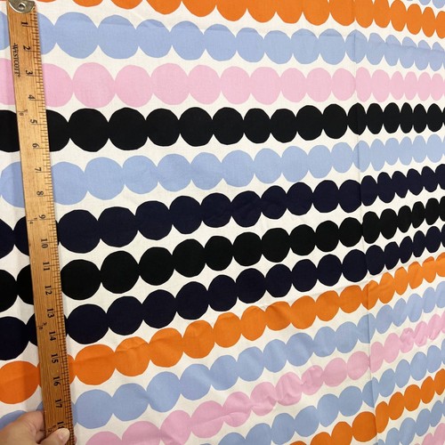 Marimekko Rasymatto pastels & black dots cotton fabric pop art mod Scandinavia - Picture 4 of 5