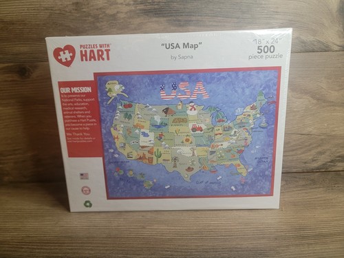 18 x 24 in. Hart Puzzles 500 Pieces USA Map Jigsaw Puzzle Game by Sapna - Bild 1 von 2