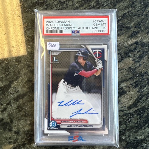 PSA 10 Walker Jenkins 2024 Bowman 1st Chrome Prospect Auto PSA 10 Gem Twins