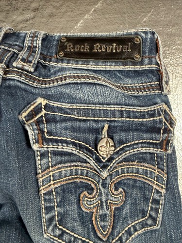 Rock Revival Jeans Damen Gr. 27 Debbie Boot Blau Denim Jeans Y2K Schnitt Vintage 00s - Bild 11 von 12