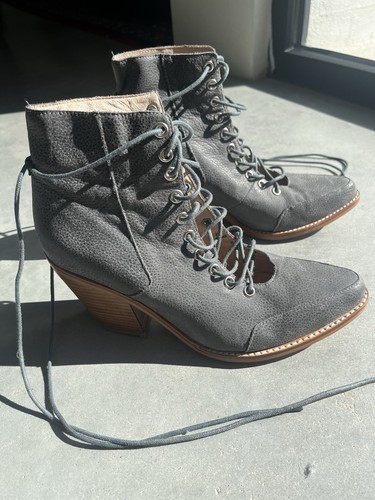 Sol Sana Sz 40 Lace up Boots Gun Metal Grey